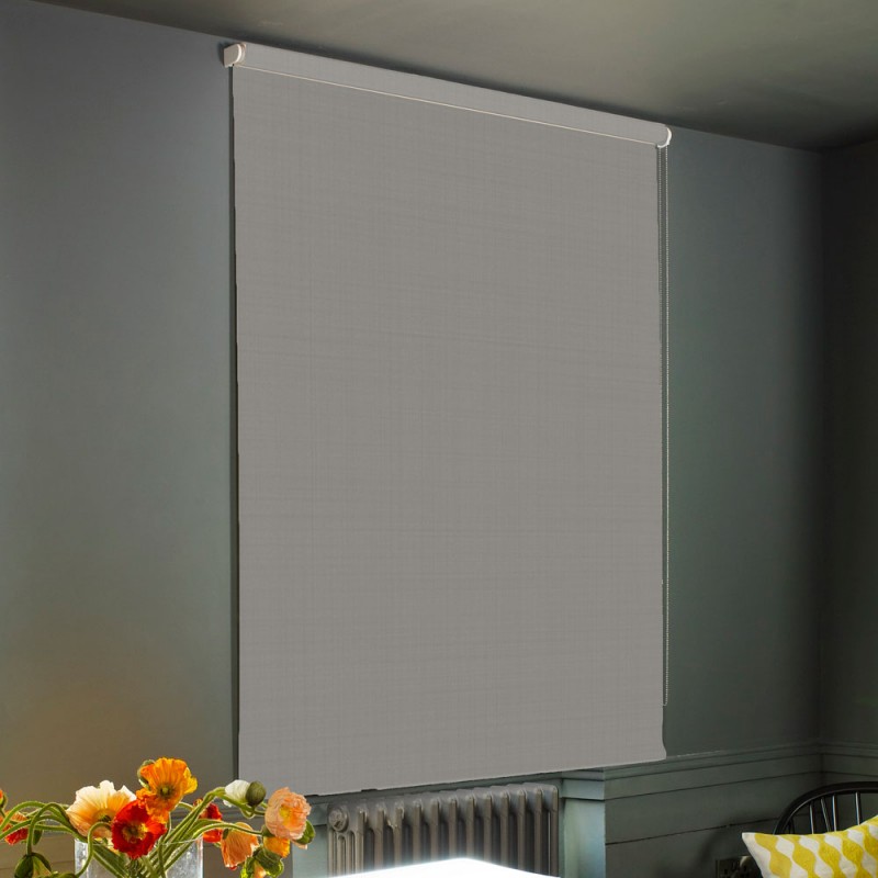 Electric Blinds UK Dim Out Pale Grey Roller Blind